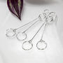 Sterling Silver Textured Ring And Bar Drop Earrings, thumbnail 3 of 5