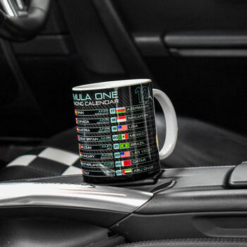 Grand Prix 2025 Season Racing Calendar Merc Edition Mug, 2 of 8