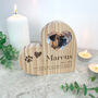 Personalised Sketch Pet Photo Wooden Freestanding Heart, thumbnail 3 of 6