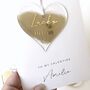 Personalised Love Quote Acrylic Valentines Heart Card, thumbnail 1 of 12
