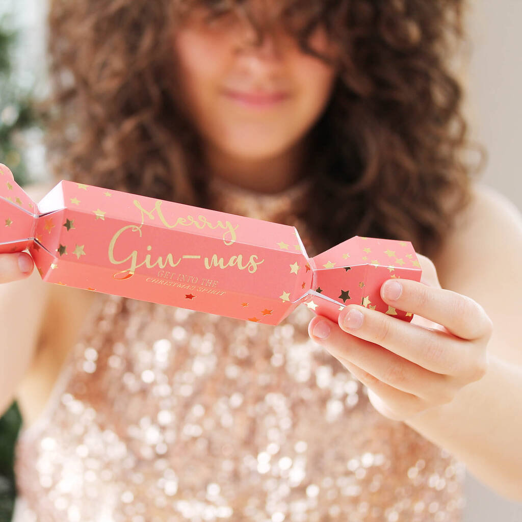 Gin Filled Christmas Cracker In Navy Or Pink, 1 of 7