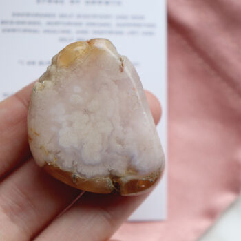 Flower Agate Smoothstone With Pouch | Crystal Gift, 4 of 8