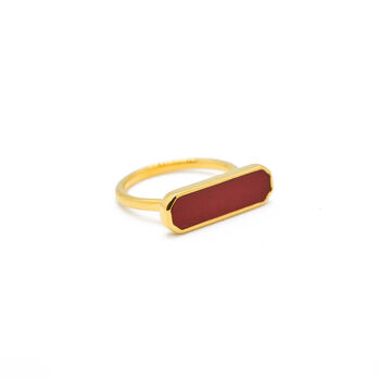Sustainable 18 K Gold Vermeil Red Jasper Ring, 4 of 5