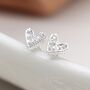 Sterling Silver Cubic Zirconia Heart Stud Earrings, thumbnail 1 of 8