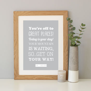 'Oh The Places You'll Go' Dr Seuss Quote Print, 5 of 12
