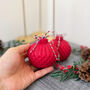 Red Christmas Candle With Christmas Tree Bauble Design, thumbnail 9 of 11