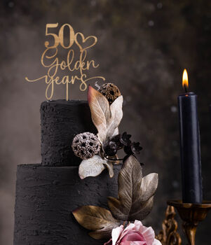 50 Golden Years Cake Topper, 2 of 2