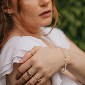 Gold Tone Moonstone Bracelet, 3 of 5