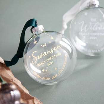 Typographic Family Foiled Bauble, 2 of 6