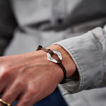 Personalised Men's Infinity Initials Sterling Silver Bracelet, 3 of 6