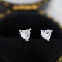 Sterling Silver Tiny Cz Heart Stud Earrings, thumbnail 5 of 12