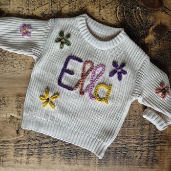 Personalised Baby And Children's Embroidered Knitted Jumper, 4 of 11