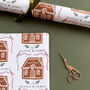 Personalised Gingerbread House Address Christmas Wrapping Paper, thumbnail 3 of 3
