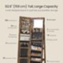 Standing LED Mirror Jewellery Cabinet, Lockable Design, thumbnail 6 of 9