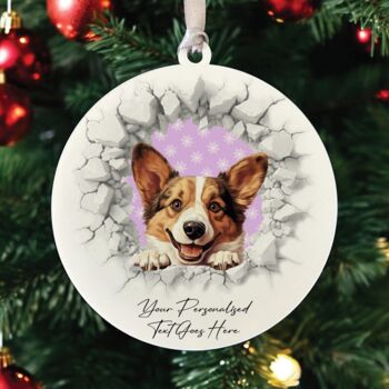 Personalised Christmas Corgi Break Through, 3 of 10