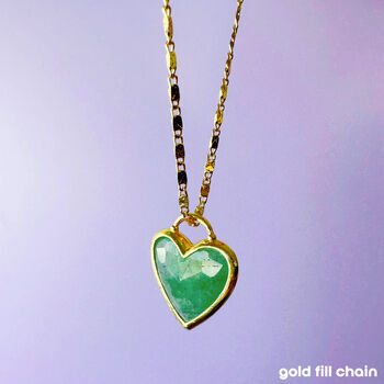 Gemstone Heart Gold Plated Pendant Necklace, 12 of 12