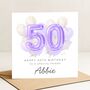 Personalised 50th Birthday Card Friend, Milestone Gift For Her, thumbnail 2 of 8