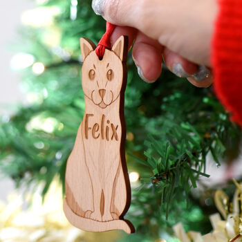 Personalised Cat Breed Wooden Christmas Decoration, 7 of 10