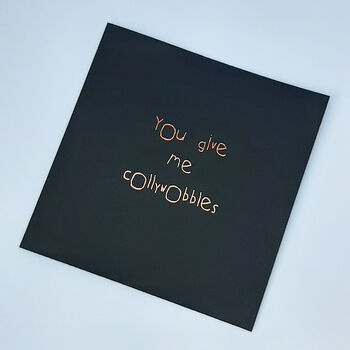 Old English Words Love Card Metal Foiled, 4 of 8