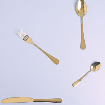 G Decor 24 Piece Vermont Gold Flatware Cutlery Set, 3 of 7