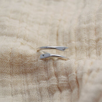 Adjustable Personalised Initals Hug Ring Silver Or Gold, 3 of 8