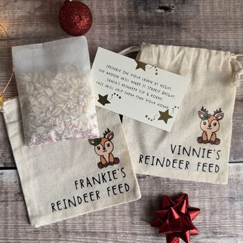 Personalised Christmas Eve Box Filler Reindeer Food Mini Bag, 2 of 4