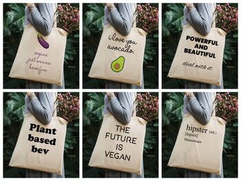 Funny Natural Cotton Vegan Tote Bag, 4 of 12