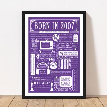 2007 Personalised 18th Birthday Fact Print Gift, 5 of 11
