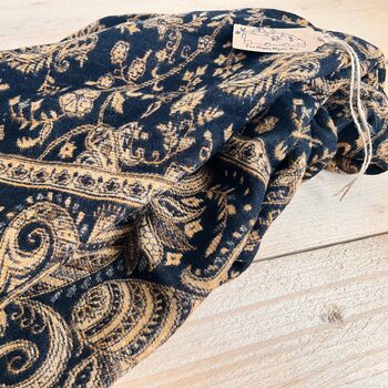 Vintage Paisley Woven Throw Blanket Or Oversized Scarf, 5 of 12