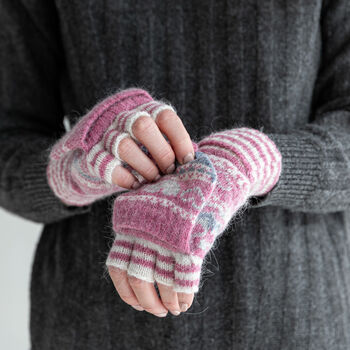 Love Heart Fairisle Knit Gloves, 4 of 10