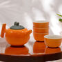 Orange Herbal Tea Set With Teapot And Four Tea Cups, thumbnail 1 of 6