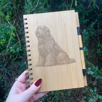 Personalised Briard Dog Engraved Notebook, 4 of 6
