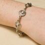 Sterling Silver And Crystal Coin Station Bracelet, thumbnail 2 of 5