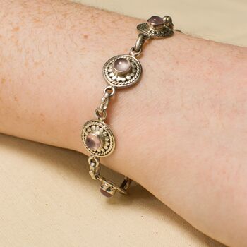 Sterling Silver And Crystal Coin Station Bracelet, 2 of 5