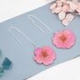 Real Cherry Blossom Flower Threader Earrings Two, thumbnail 1 of 11