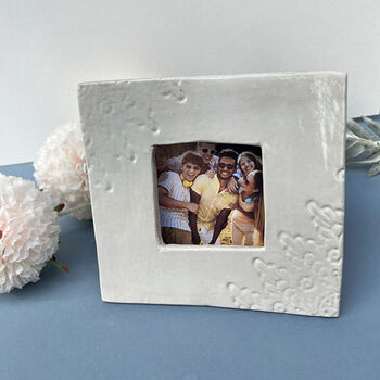 Cream Lace Ceramic Wall Photo Frame, 2 of 6