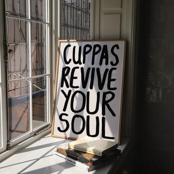 Cuppas Revive Your Soul Kitchen Wall Print, 7 of 9