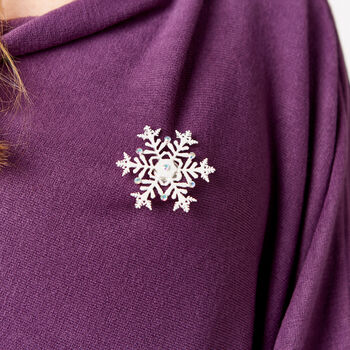 Soft Knit Poncho And Festive Magnetic Brooch Set, 2 of 10