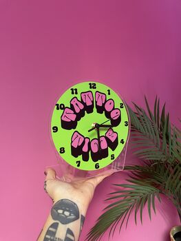 Tattoo Time Table Decorative Clock Silent Movement, 4 of 6