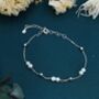 Sterling Silver Delicate Pearl Beaded Bracelet, thumbnail 2 of 10