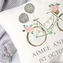 Personalised Just Married Bicycle Cushion, thumbnail 2 of 3