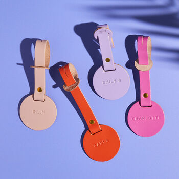 Personalised Leather Pull Through Luggage Tag, 3 of 7