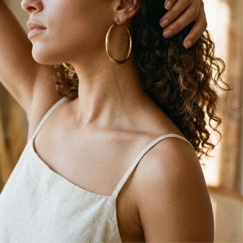 6cm Gold Hoops Non Tarnish Waterproof, 3 of 10