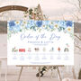 Wedding Order Of The Day Blue And White Flower, thumbnail 4 of 10