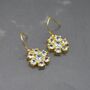 Blue Topaz Gold Dangle Earrings, thumbnail 3 of 8
