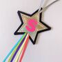 Vegan Leather Small Personalised Star Hanging, thumbnail 4 of 6