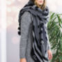 Personalised Charcoal Leopard Print Blanket Scarf, thumbnail 1 of 2