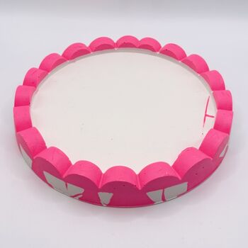 Neon Scalloped Tray Pink And White, 4 of 8