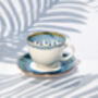 Blue Set Of Six Handmade Porcelain Tea Cup With Saucer, thumbnail 2 of 10