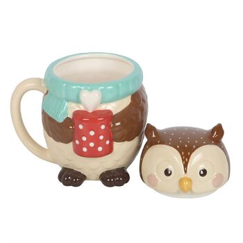 Cute Owl Lidded Mug For Her, 4 of 4